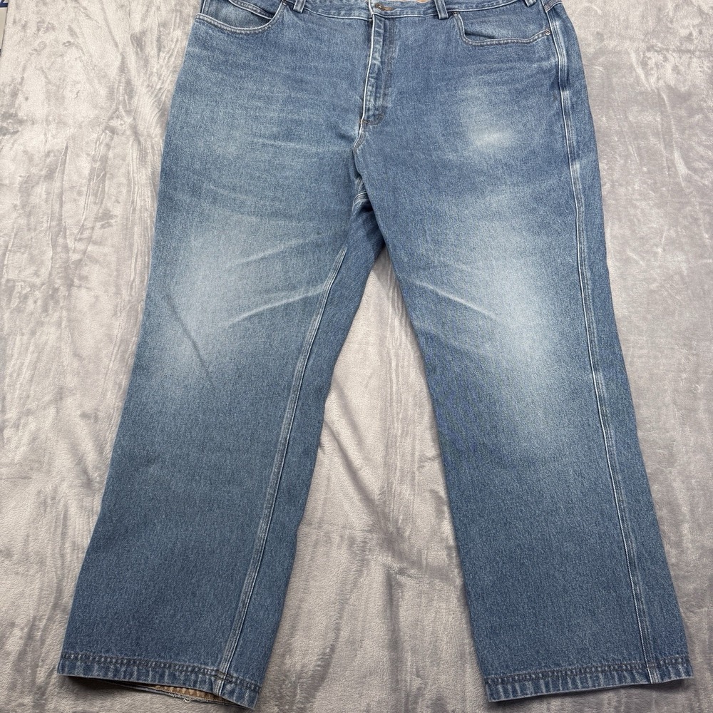 Duluth Trading‎ Company Work Jeans Men's 48 X 32 (45x31) Blue Wash Heavy Denim